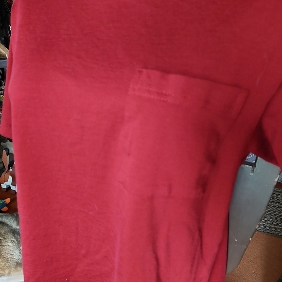 Vintage Deep Red Rayon blend Short-sleeved Pullover Size Large - Picture 2 of 6